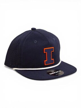 Illinois Fighting Illini Navy 3D Perforated Rope Hat- Navy/ White